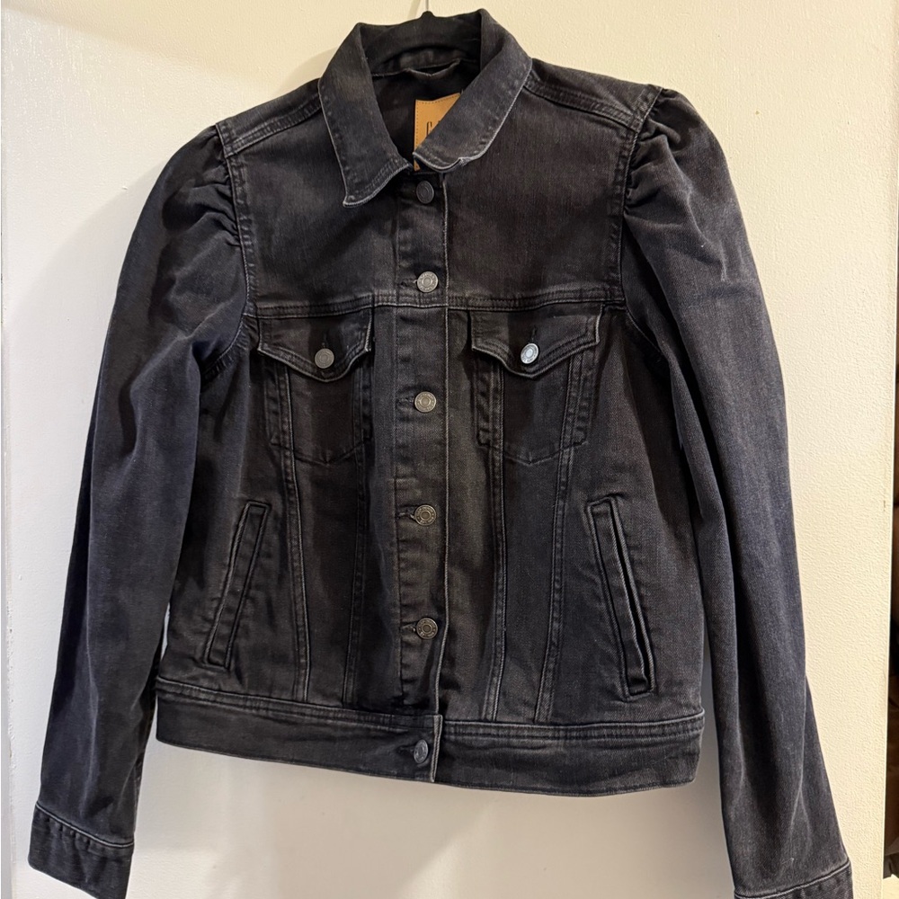 Gap Puffy Sleeve Black Denim Jacket